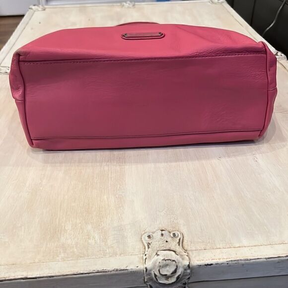 Vintage Banana Republic pink leather purse double handles magnetic closure - Picture 6 of 13